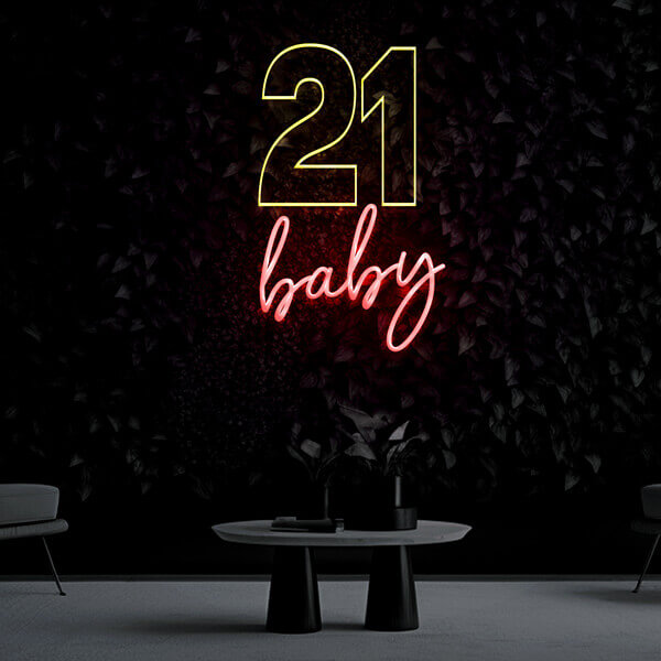 21 Birthday Neon Sign