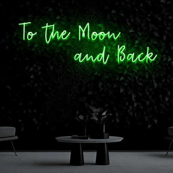 "To the Moon and Back" Neon Sign