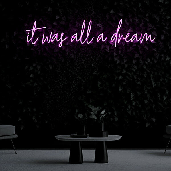 "it was all a dream" Neon Sign