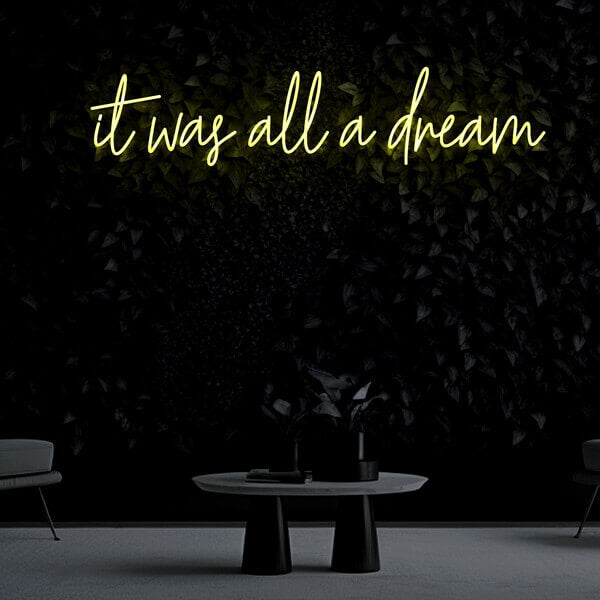 "it was all a dream" Neon Sign